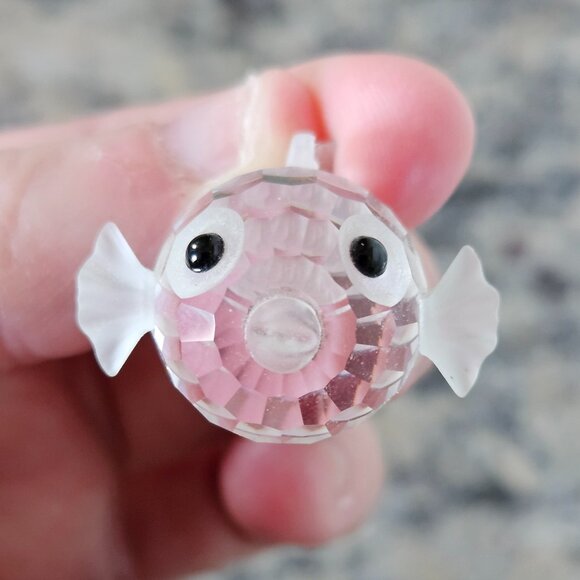 SWAROVSKI CRYSTAL PUFFER BLOWFISH GOLDFISH FIGURINE & MIRROR ORIGINAL BOX - Picture 11 of 15